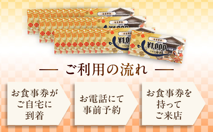 うなぎ梅本 食事券 30000円【うなぎ梅本】 [AKBF005]