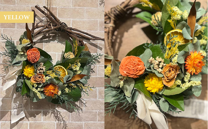 【選べるカラー】ドライフラワー リース Sサイズ 【flowerbasket namika】 [AKGA003-1] ホワイト