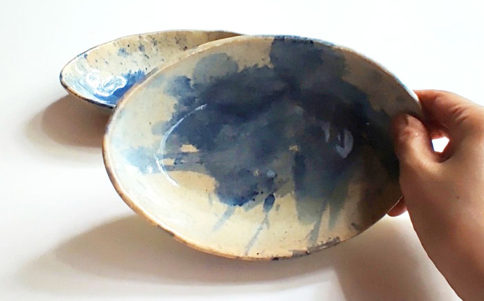 空花舟形皿2枚セット 陶器 うつわ お皿【うつわの行方】 [AKGG005]