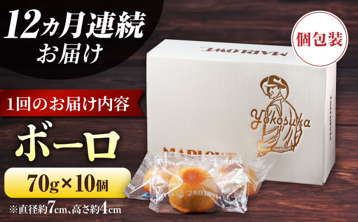 【全12回定期便】よこすか限定箱ボーロ（10個入）【マーロウ】 [AKAF094]
