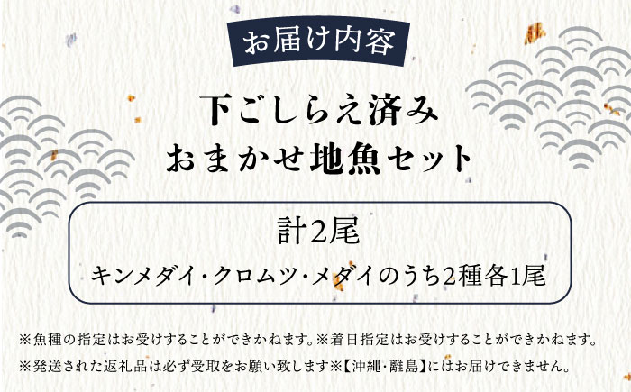 【先行予約】【冬季限定】下ごしらえ済 地魚セット 計2尾 鮮魚 処理済み 下処理済み キンメダイ クロムツ メダイ【長井水産株式会社】 [AKAJ032]