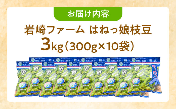 【先行予約】【数量限定100セット】はねっ娘枝豆 3kg（300g×10袋）【有限会社岩崎ファーム】 [AKCZ002]