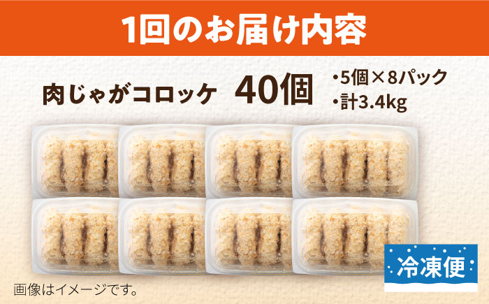 【全12回定期便】肉じゃがコロッケ 40個 3.4kg【有限会社丸伸商事】 [AKFH023]