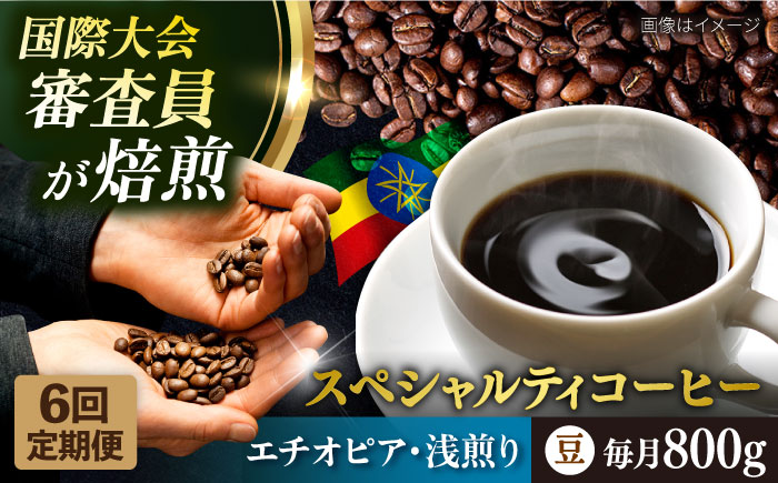 【全6回定期便】コーヒー豆 自家焙煎 浅煎り エチオピア 200g×4 TSUKIKOYA COFFEE ROASTER ツキコヤ【株式会社RUINS】 [AKAD008]