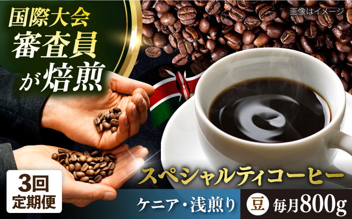 【全3回定期便】コーヒー豆 自家焙煎 浅煎り ケニア 200g×4 TSUKIKOYA COFFEE ROASTER ツキコヤ【株式会社RUINS】 [AKAD019]