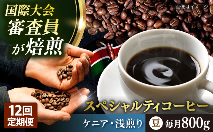 【全12回定期便】コーヒー豆 自家焙煎 浅煎り ケニア 200g×4 TSUKIKOYA COFFEE ROASTER ツキコヤ【株式会社RUINS】 [AKAD021]