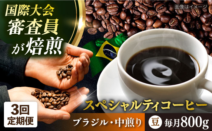 【全3回定期便】コーヒー豆 自家焙煎 中煎り ブラジル 200g×4 TSUKIKOYA COFFEE ROASTER ツキコヤ【株式会社RUINS】 [AKAD025]