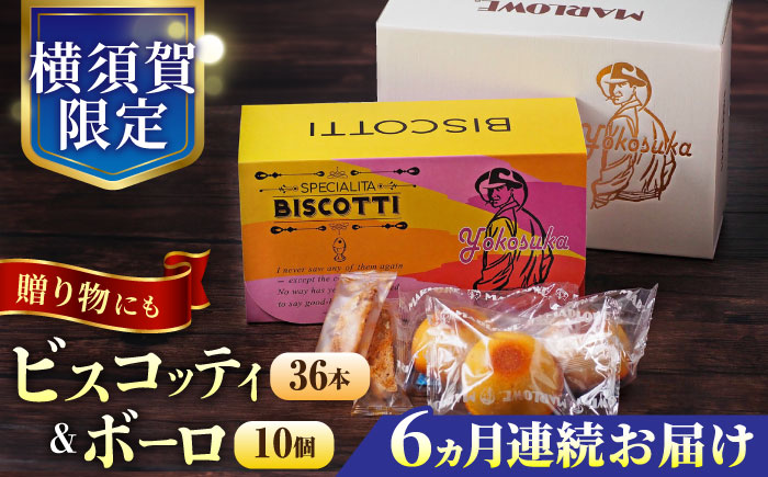 【全6回定期便】横須賀限定 ビスコッティ 36本入り ボーロ 70g×10個セット【マーロウ】 [AKAF081]