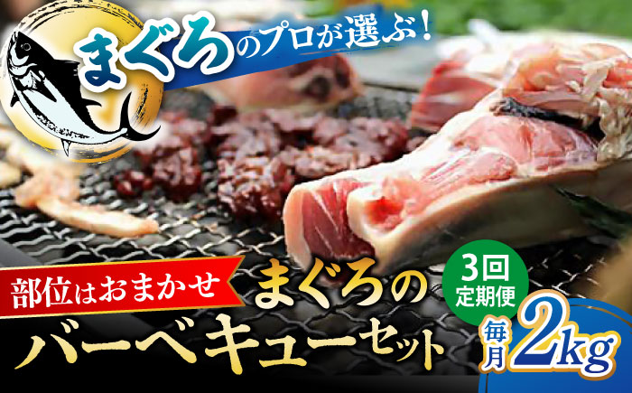 【全3回定期便】まぐろ おまかせバーベキューセット 冷凍約2kg【横須賀商工会議所 おもてなしギフト事務局（本まぐろ直売所 横須賀本店）】 [AKAK029]