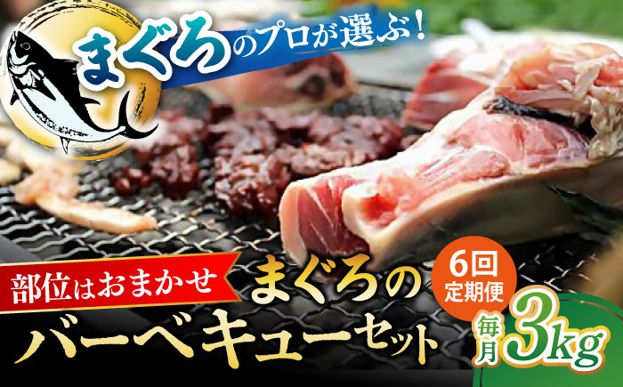 【全6回定期便】まぐろ おまかせバーベキューセット 冷凍約3kg【横須賀商工会議所 おもてなしギフト事務局（本まぐろ直売所 横須賀本店）】 [AKAK033]