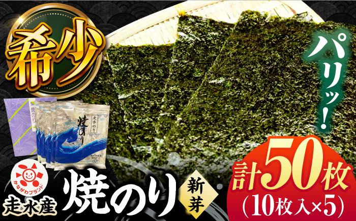 走水 焼のり（新芽） 5帖（10枚×5）【株式会社向井製茶問屋】 [AKBB005]
