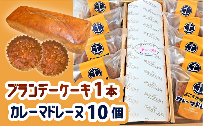 よこすか海軍カレーマドレーヌ 10個入り ・ よこすか薫りのシンフォニー 1本入り（ブランデーケーキ1本） 【菓子工房モリ】 [AKBJ005]