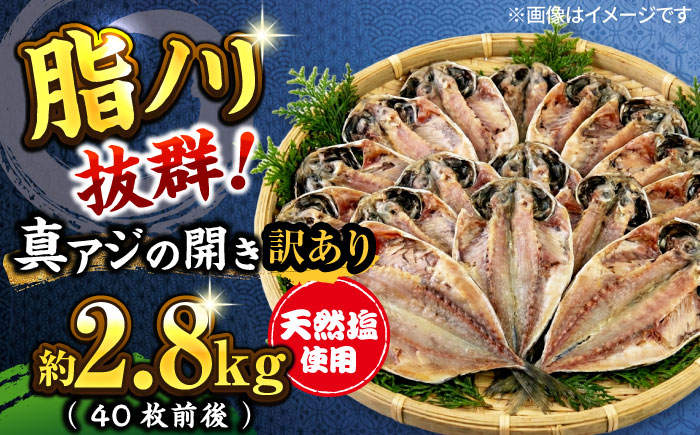 【年内発送の受付は12月24日まで！】【訳あり】漁師町佐島 真アジの開き 約2.8kg（40枚前後）セット 干物 横須賀 干物セット 干物 年内発送 【石川水産】 [AKCX001]