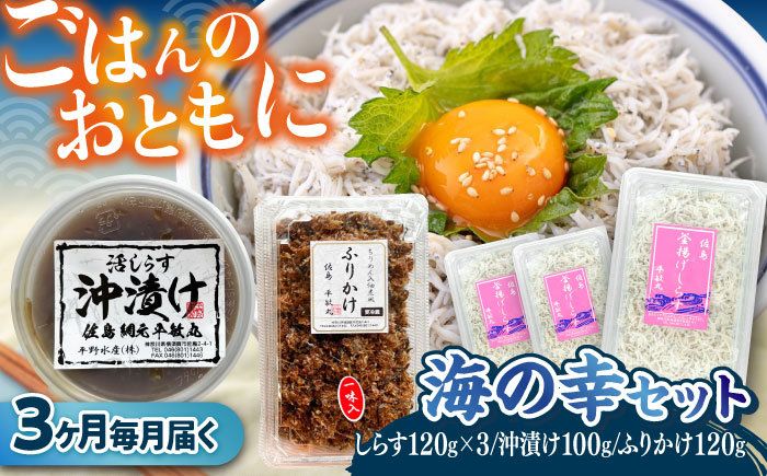 【全3回定期便】 海の幸セット（沖漬け×1・ふりかけ×1・湘南しらす×3）【平敏丸】 [AKEZ018]