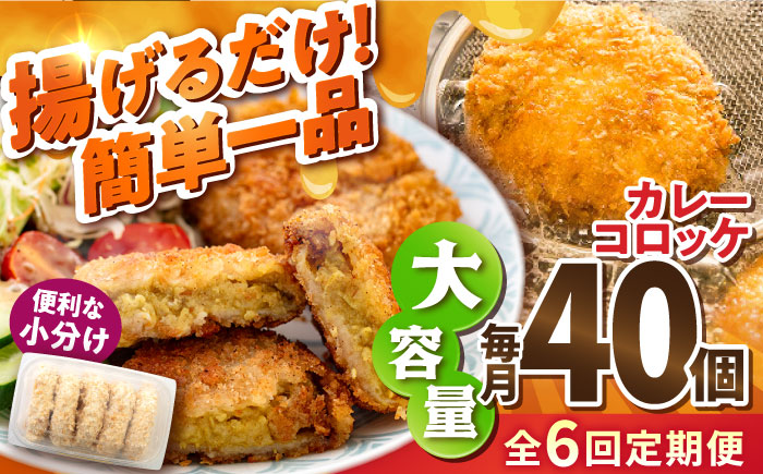 【全6回定期便】カレーコロッケ 40個 3.4kg【有限会社丸伸商事】 [AKFH028]