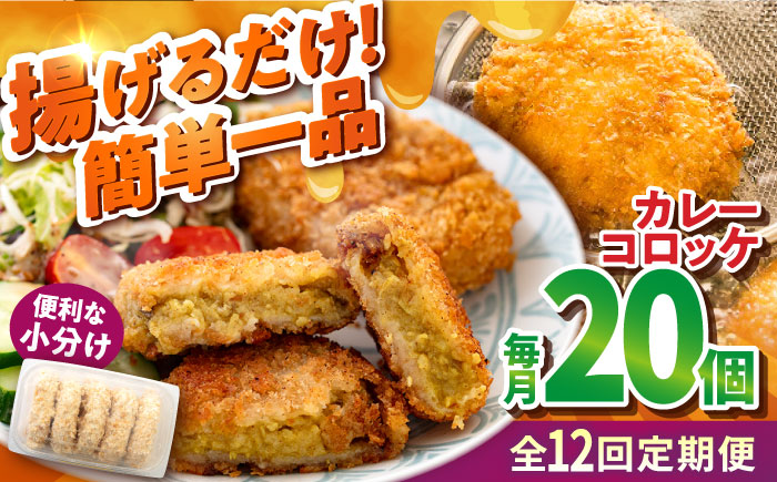 【全12回定期便】カレーコロッケ 20個 1.7kg【有限会社丸伸商事】 [AKFH032]