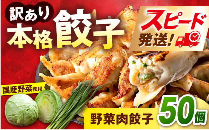 【年内発送の受付は12月24日まで！】訳あり 本格餃子 50個セット 年内発送【株式会社オウモリ食品】 [AKHQ001]