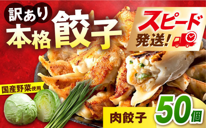 【年内発送の受付は12月24日まで！】訳あり 本格 肉餃子 50個セット 年内発送【株式会社オウモリ食品】 [AKHQ005]