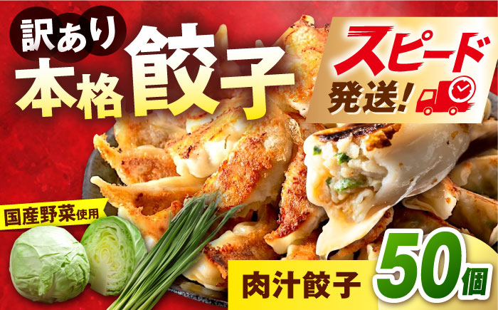 【年内発送の受付は12月24日まで！】訳あり 本格　肉汁餃子 50個セット 年内発送【株式会社オウモリ食品】 [AKHQ007]