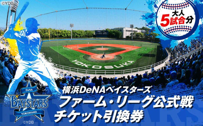 横浜DeNAベイスターズ ファーム・リーグ公式戦チケット 引換券 大人5試合分【株式会社横浜DeNAベイスターズ】 [AKIF005]