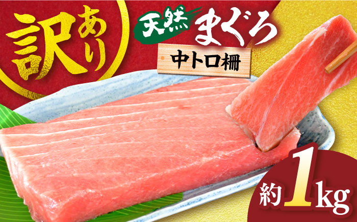 [訳あり]天然 まぐろ 中トロ柵(1kg)マグロ[横須賀商工会議所 おもてなしギフト事務局(本まぐろ直売所)][AKAK010]