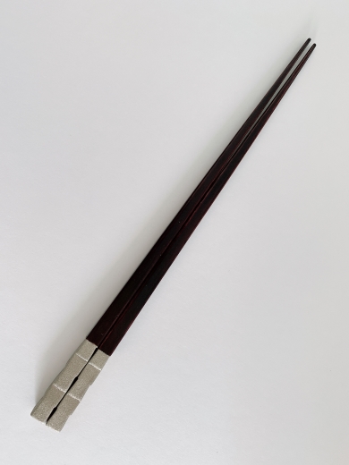鎌倉彫　箸「市松」錫　21.5cm
