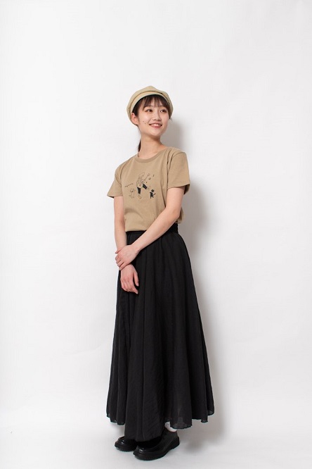 《0》レディースM　ミュージックTシャツ　BEIGE