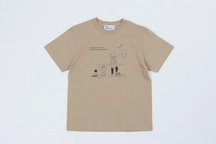 《0》【KEYMEMORY鎌倉】Sea heartイラストTシャツ BEIGE