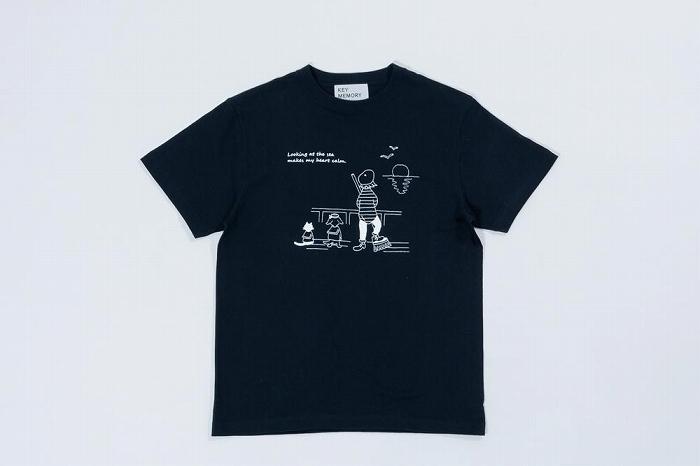 《2》【KEYMEMORY鎌倉】Sea heartイラストTシャツ NAVY