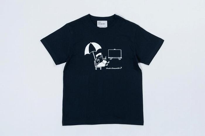 《2》【KEYMEMORY鎌倉】GrenouilleイラストTシャツ NAVY