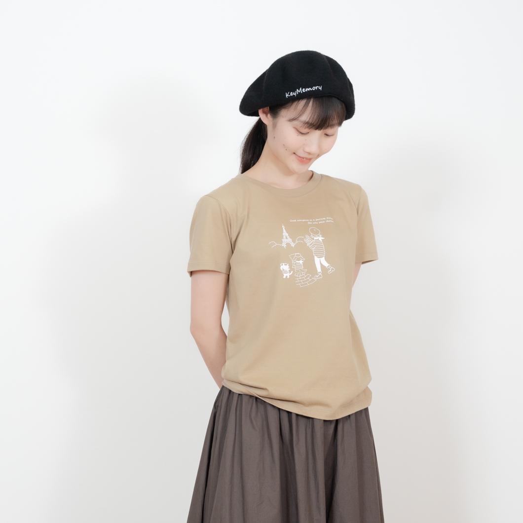 《2》【KEYMEMORY 鎌倉】トラベルイラストTシャツ BEIGE