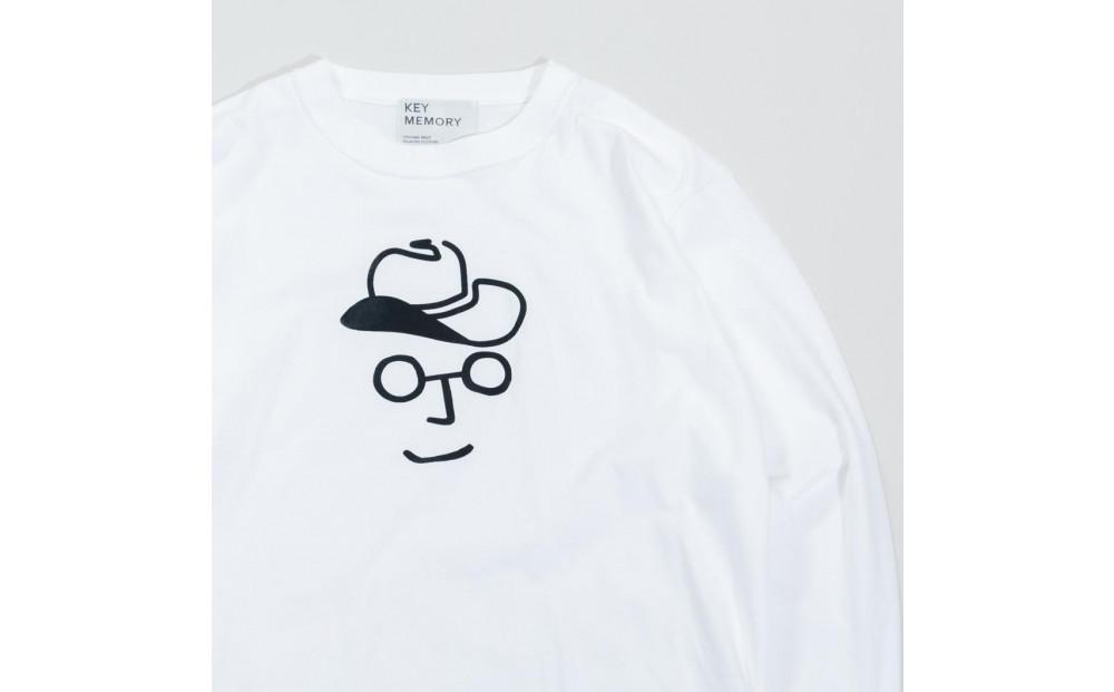《2》【KEYMEMORY 鎌倉】カウボーイハットイラストロングTシャツ WHITE