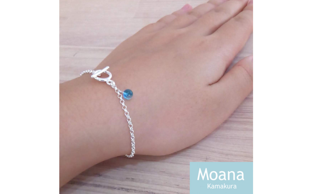 【Crystal Aqua Blue】シンプルボールブレスレット