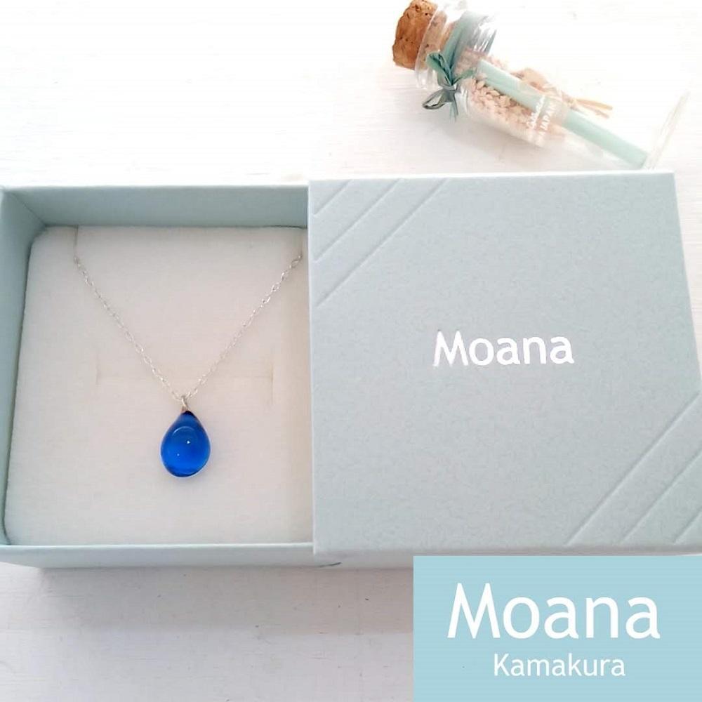 【Aqua  Blue】タイニードロップネックレス