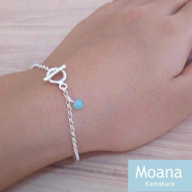 【Crystal Baby Blue】シンプルボールブレスレット