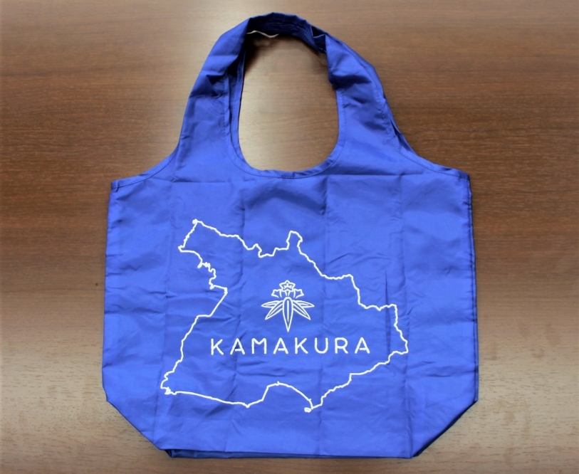 【紺色】エコバッグ「エコ！鎌倉」 | 雑貨 エコバッグ エコ  人気 おすすめ 環境 再生材 手提げ 鎌倉 神奈川 送料無料