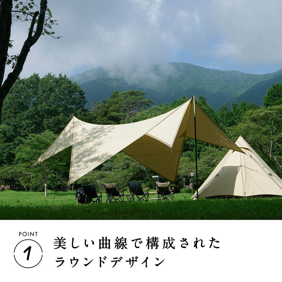 【鎌倉天幕】TARP 420TC DAC パネル脱着 タープ ポールセット KTM420-D 