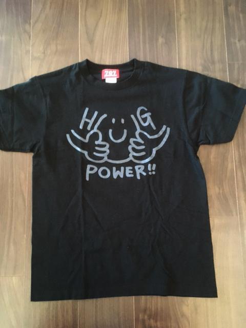 鎌倉ブランドの老舗「KAMAKULAX」の定番オリジナルHUG POWER ! Tシャツ【ブラック】XLサイズ