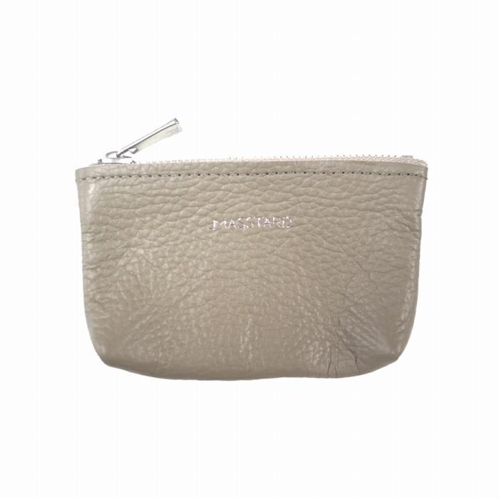 MASSTARD -MINIMAL LEATHER POUCH PETIT- GREIGE