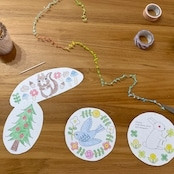 花咲く和紙　ぬり絵 「森のどうぶつ」ぬり絵＆モビールキット 「世界の国旗」ぬり絵＆ガーランド