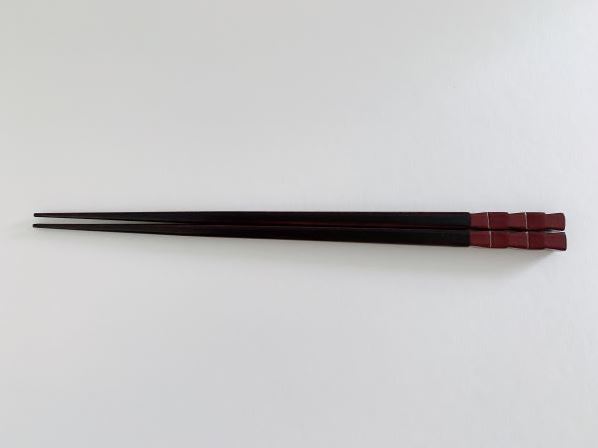 鎌倉彫　箸「市松」　朱　23cm