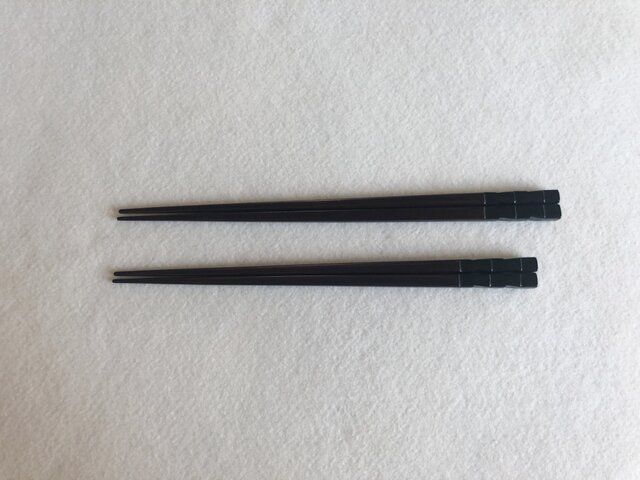 鎌倉彫　箸「市松」黒　21.5cm