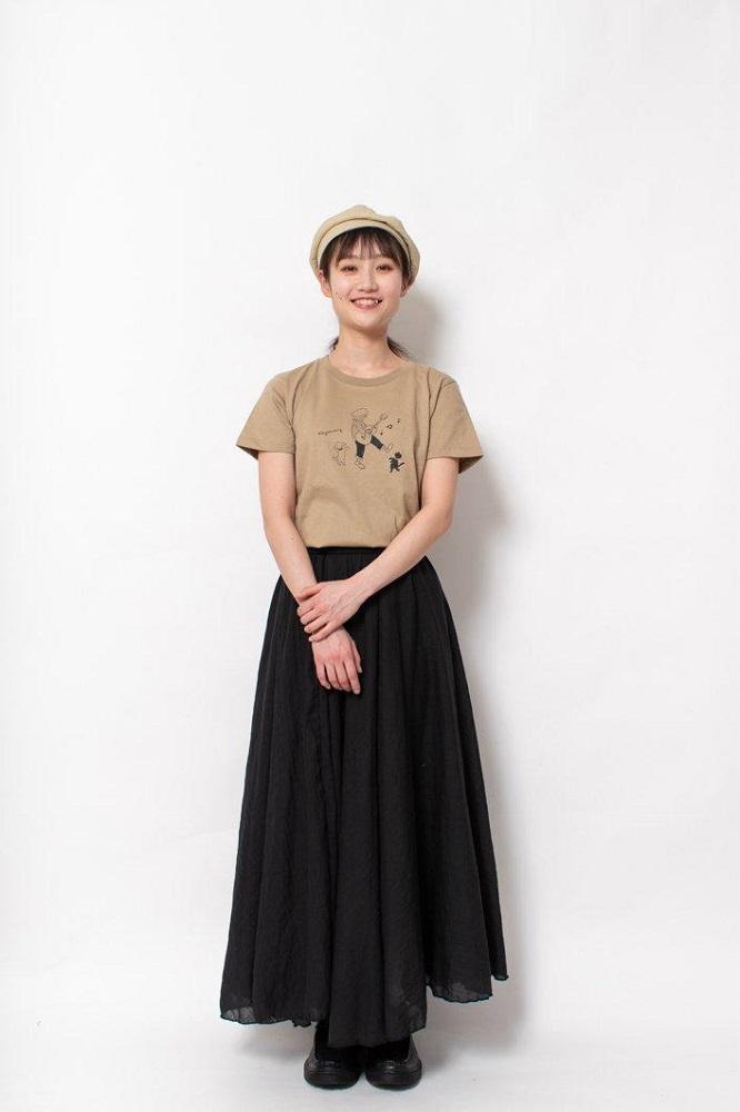 《0》レディースM　ミュージックTシャツ　BEIGE