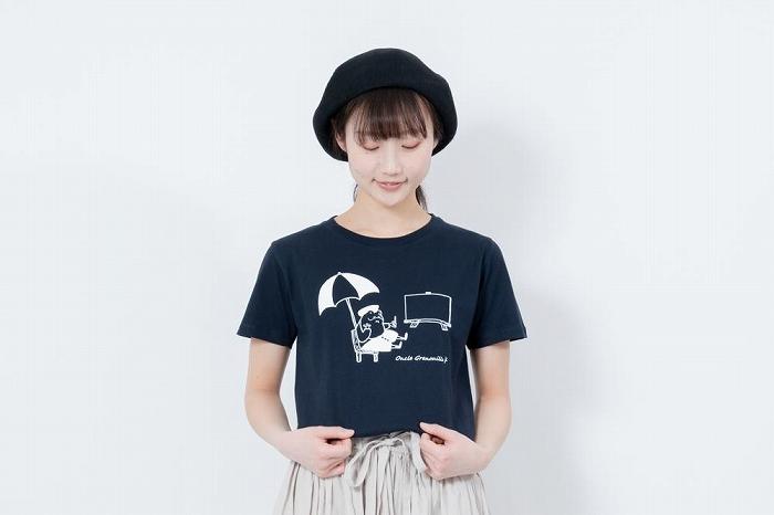 《0》【KEYMEMORY鎌倉】GrenouilleイラストTシャツ NAVY