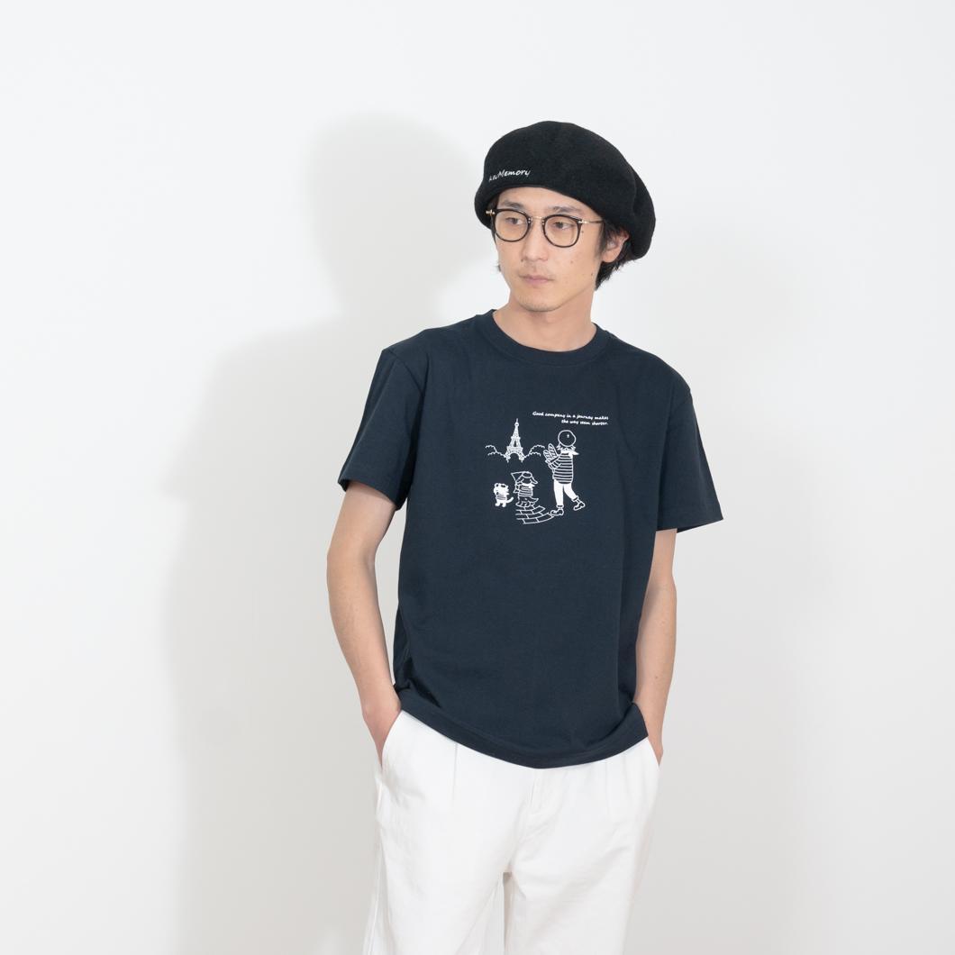 《0》【KEYMEMORY 鎌倉】トラベルイラストTシャツ NAVY