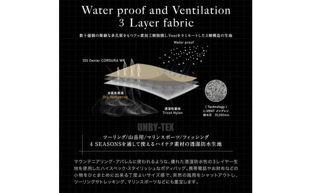 【鎌倉天幕】× AS2OV WP Cordura Fanny Pack 3レイヤー・透湿防水Cordura ファニーパック/ボディバッグ KTM-ASFP 