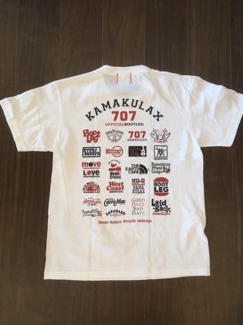 鎌倉ブランドの老舗「KAMAKULAX」の定番オリジナルALL LOGO Ｔシャツ【ホワイト】Sサイズ