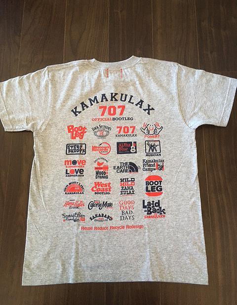 鎌倉ブランドの老舗「KAMAKULAX」の定番オリジナルALL LOGO Ｔシャツ【杢グレー】XLサイズ