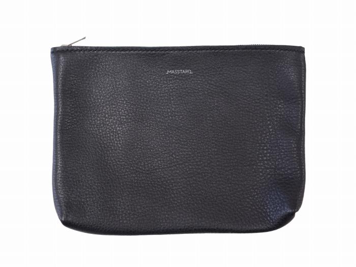 MASSTARD -MINIMAL LEATHER POUCH LARGE- BLACK