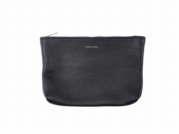 MASSTARD -MINIMAL LEATHER POUCH MEDIUM- BLACK